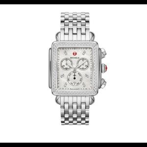 Michele Deco Stainless Steel Diamond Dial Watch